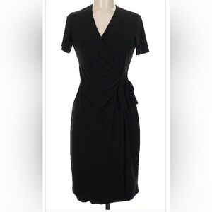 Anne Klein Chic Black V-Neck Wrap Dress